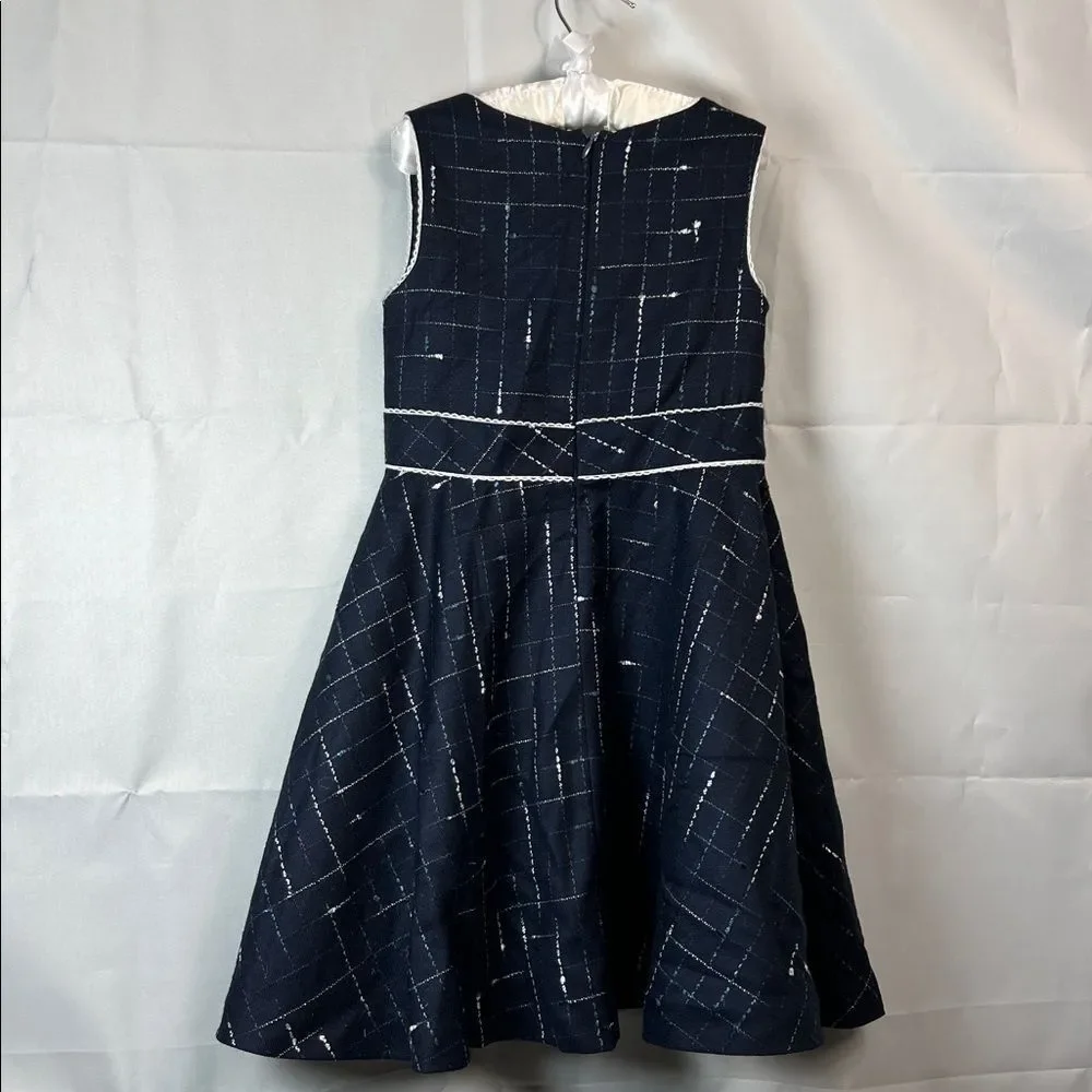 Magil Navy Blue sleeveless wool embroidered dress size 5 years NWT